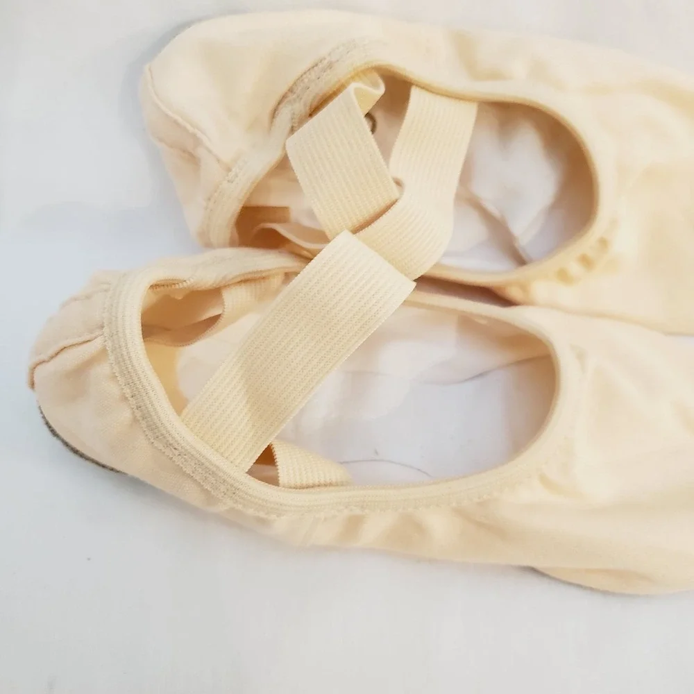 Dance Ballet Shoes‎ Capezio Child 7.5M No Tie Cross Straps Canvas Split Sole